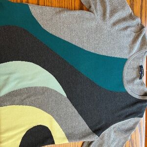 Evan Picone Multicolor Sweater - Gray, Teal, Yellow, Black